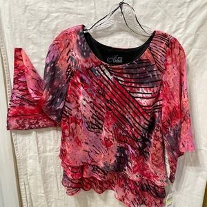 Colorful Bright Cheerful and Textured Alex Evening top.